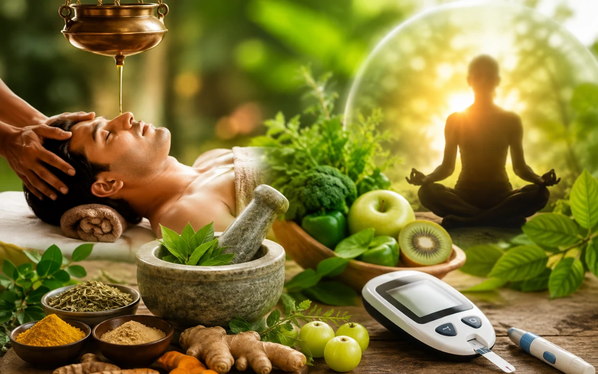 Healthy person receiving Panchakarma Ayurvedic treatment in Nadiad